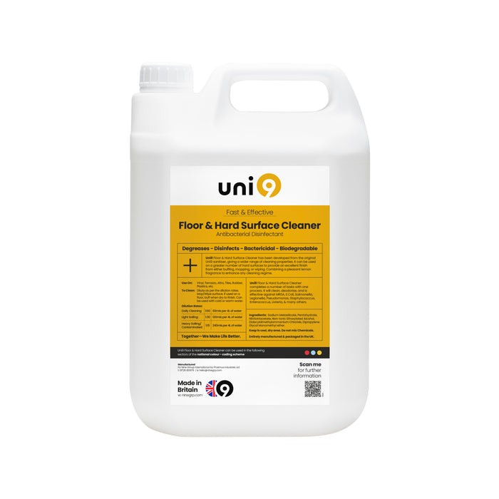 Uni9 Floor and Hard Surface Cleaner - Antibacterial Disinfectant