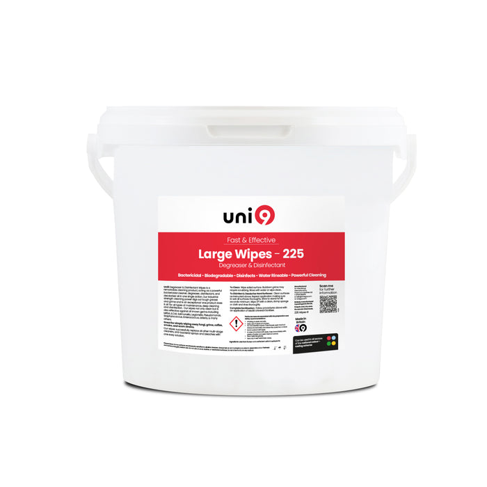 Uni9 Degreaser & Disinfectant - Large Wipes - 225