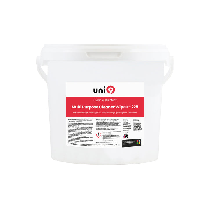 Uni9 Multi Purpose Cleaner - Large Wipes - 225